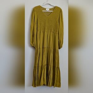 Bohme Green Long Sleeve Maxi Dress
